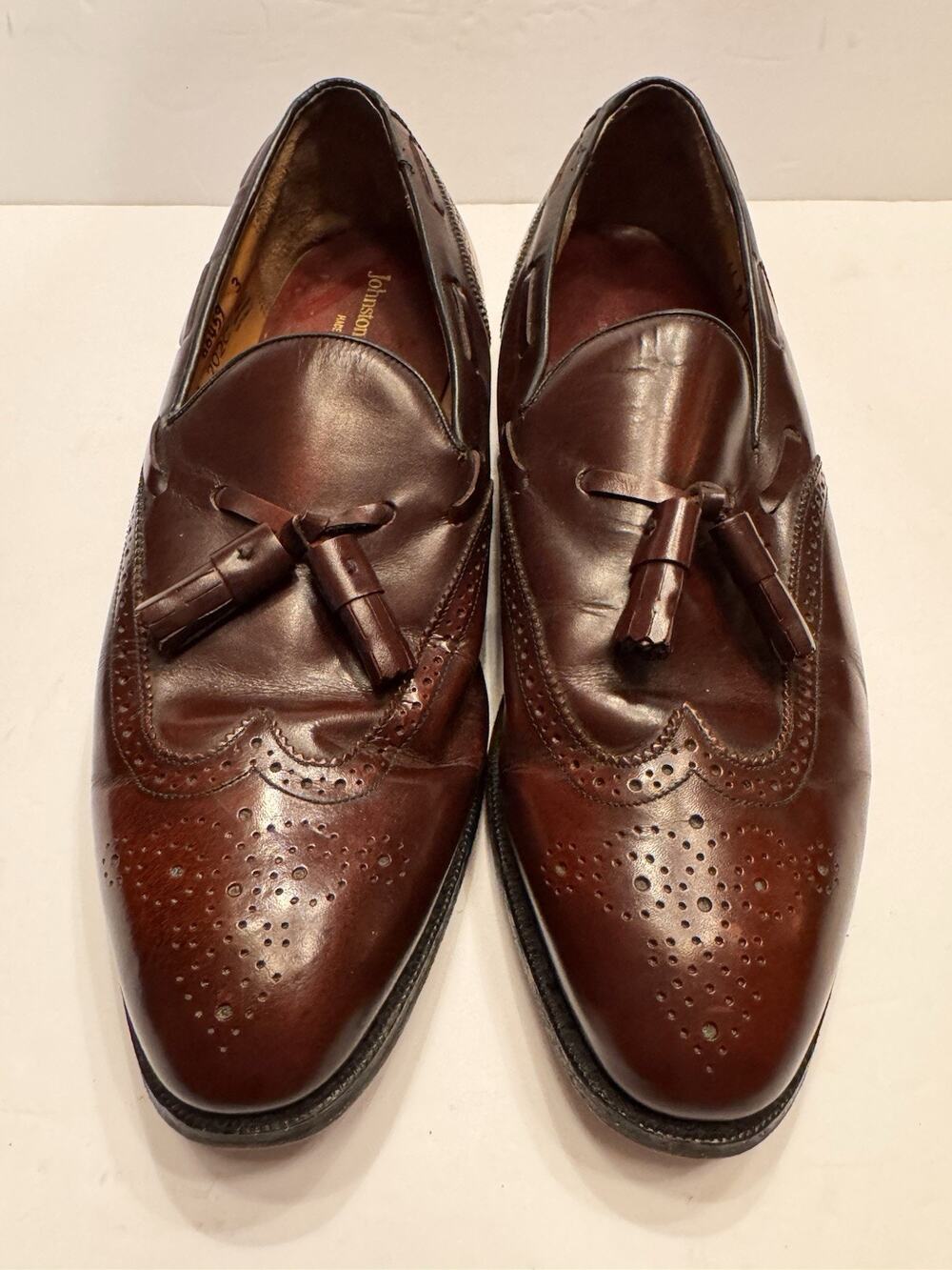 Johnston & Murphy Made in USA wingtip /kiltie tassel loafers, style 59-13030